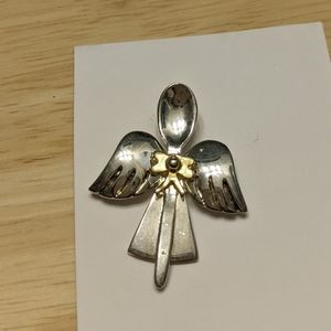 3/$30 Silver Spoon Angel Pendant